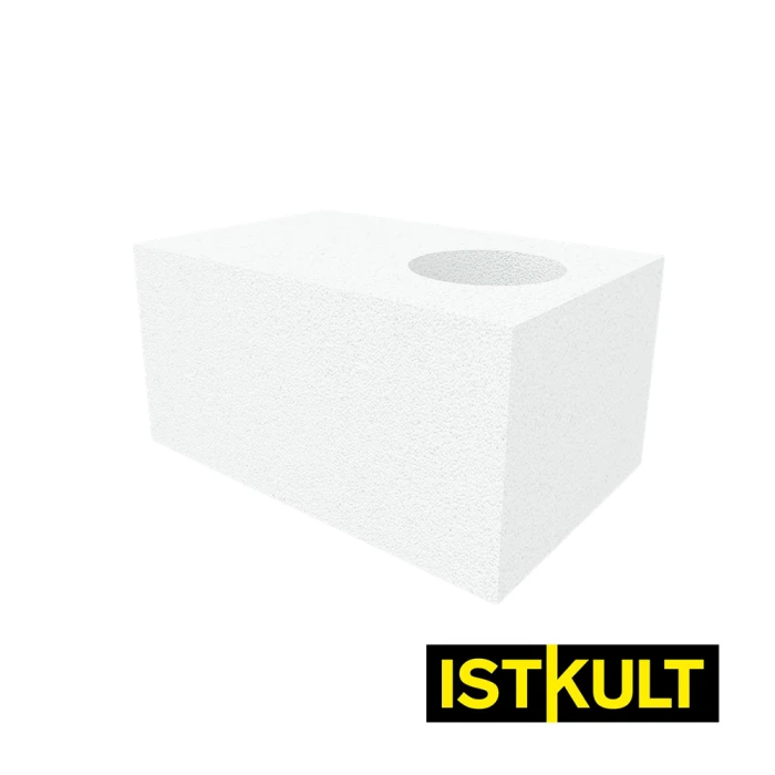 Газобетонный O-блок ISTKULT 300 мм отверстие диаметром 160 мм