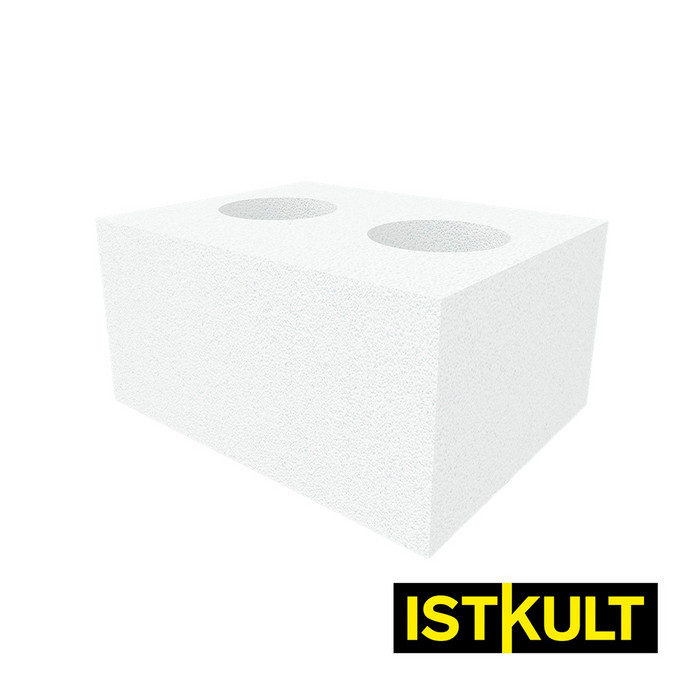 Газобетонный O-блок ISTKULT 300 мм отверстия диаметром 160 мм