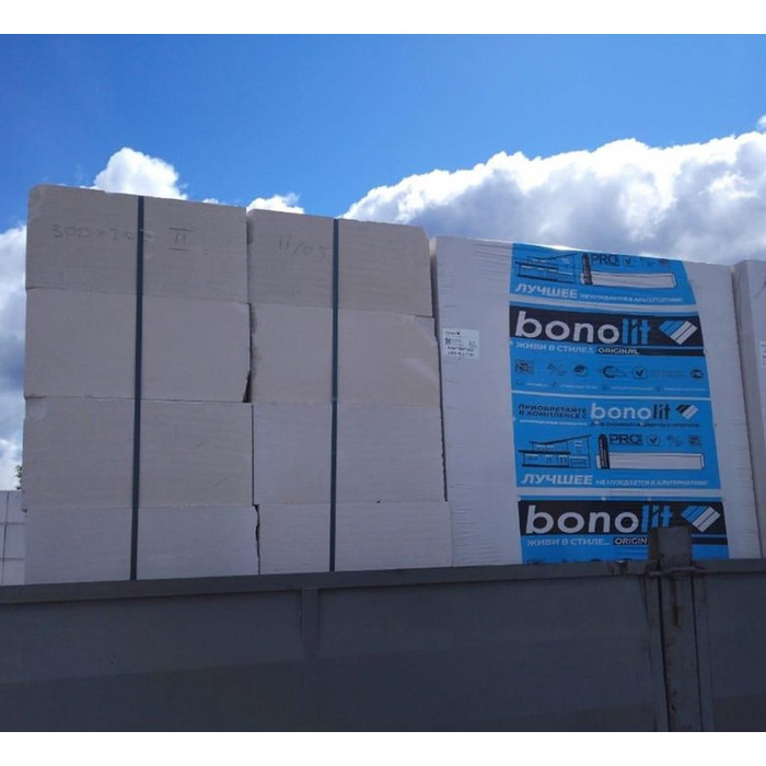 Газобетон Bonolit D500 600х400х250 мм 2 сорт фото 3