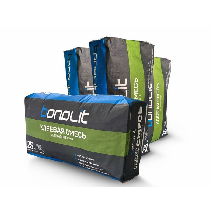 Клей по газобетону Bonolit для тонкошовной кладки, 25 кг фото 2