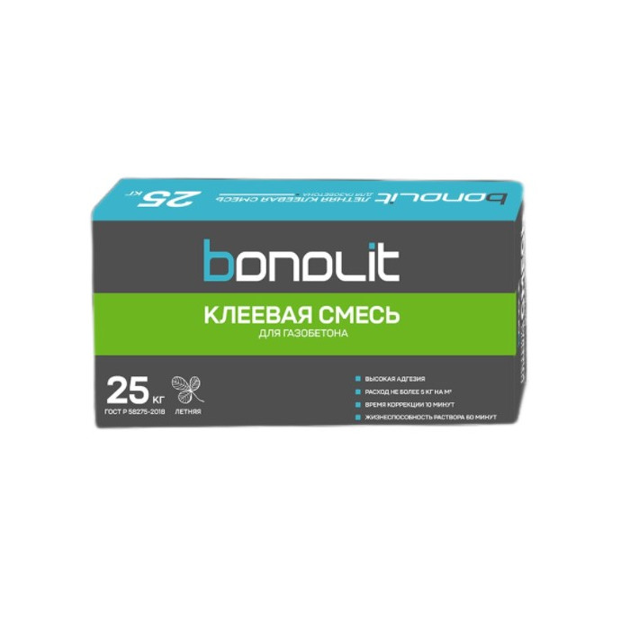 Клей по газобетону Bonolit для тонкошовной кладки, 25 кг