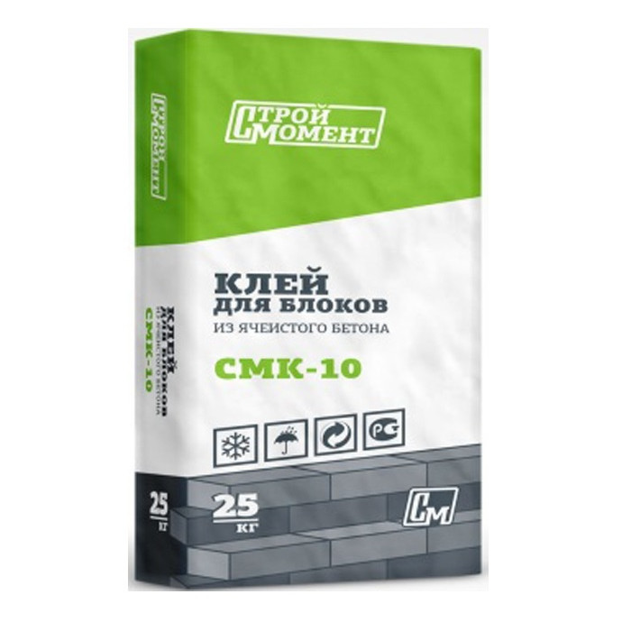 Клей для блоков из ячеистого бетона СМК 10, 25 кг
